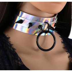 Joy Jewels Collier à pointes Strobo Laser Argenté-Noir